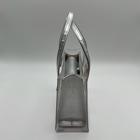 Silver and Gold Metallic Stuart Weitzman PVC top handle bag - Picture 10 of 11